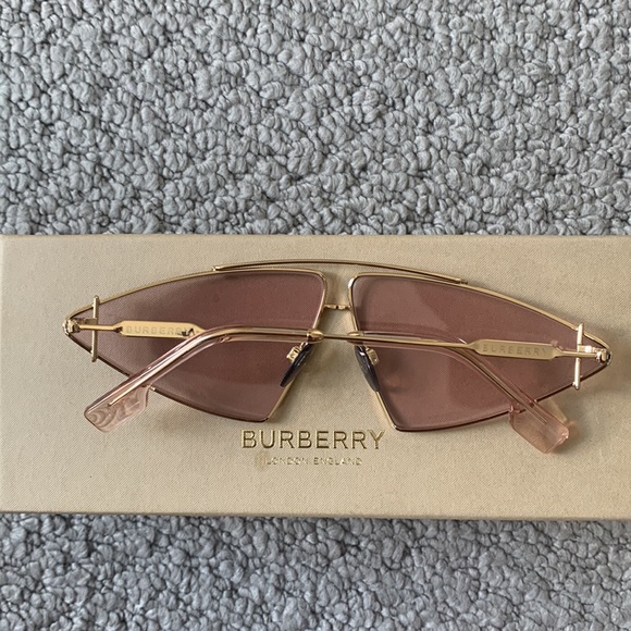 BURBERRY PINK TINTED LENSES CAT EYE SUNGLASSES - Picture 6 of 14